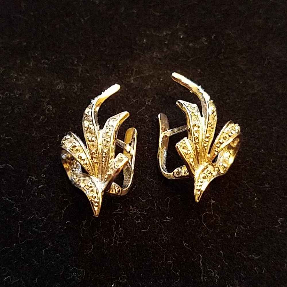 Vintage sterling and crystal earrings